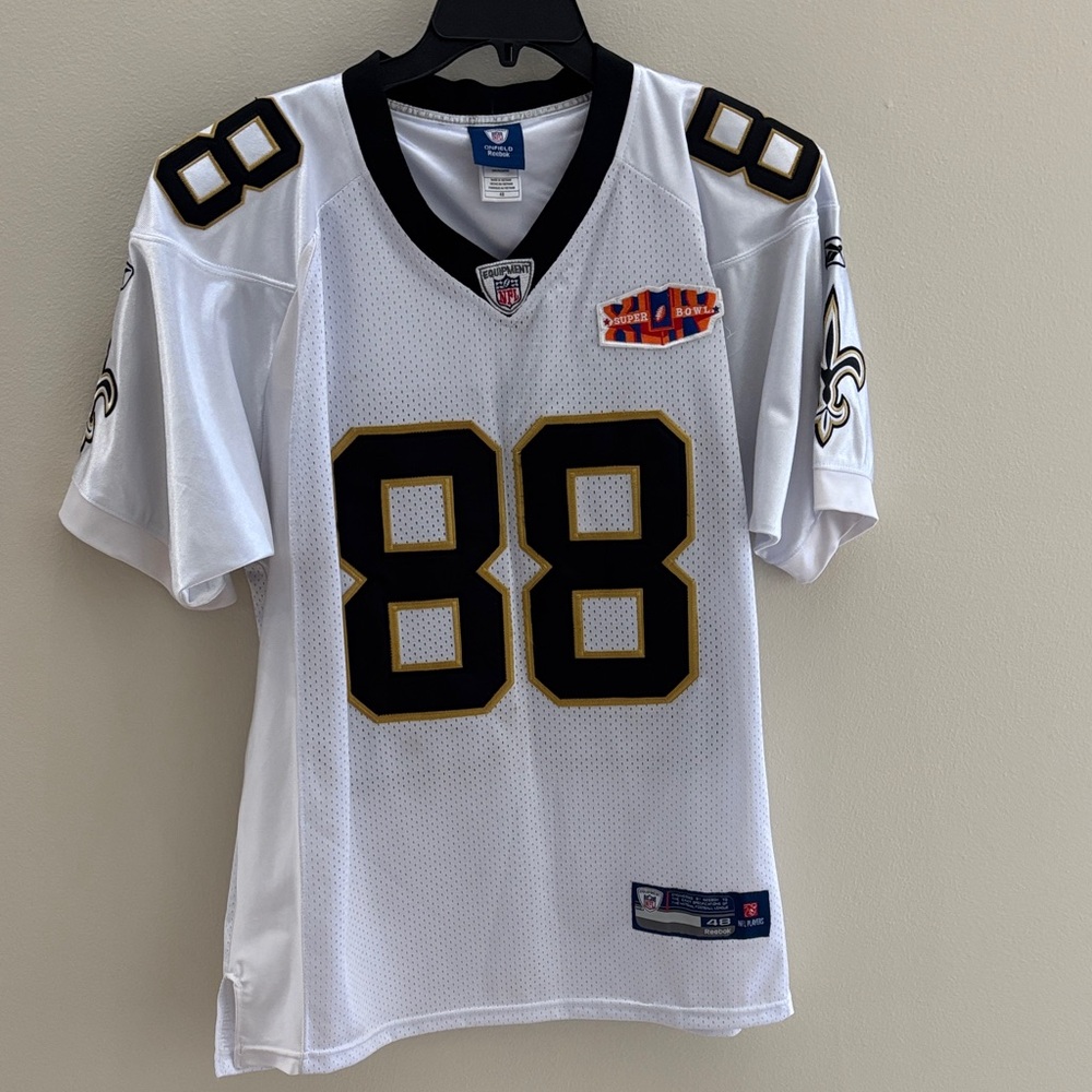Reebok White Jersey with Black and Gold Details